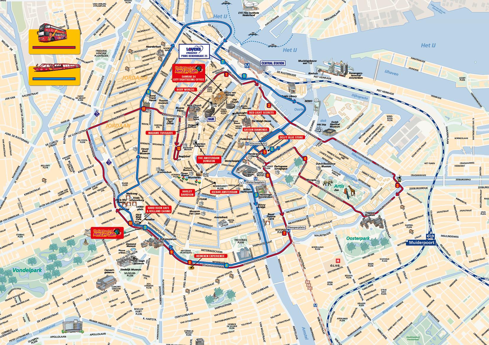 Amsterdam Karta Sevärdheter – Karta 2020
