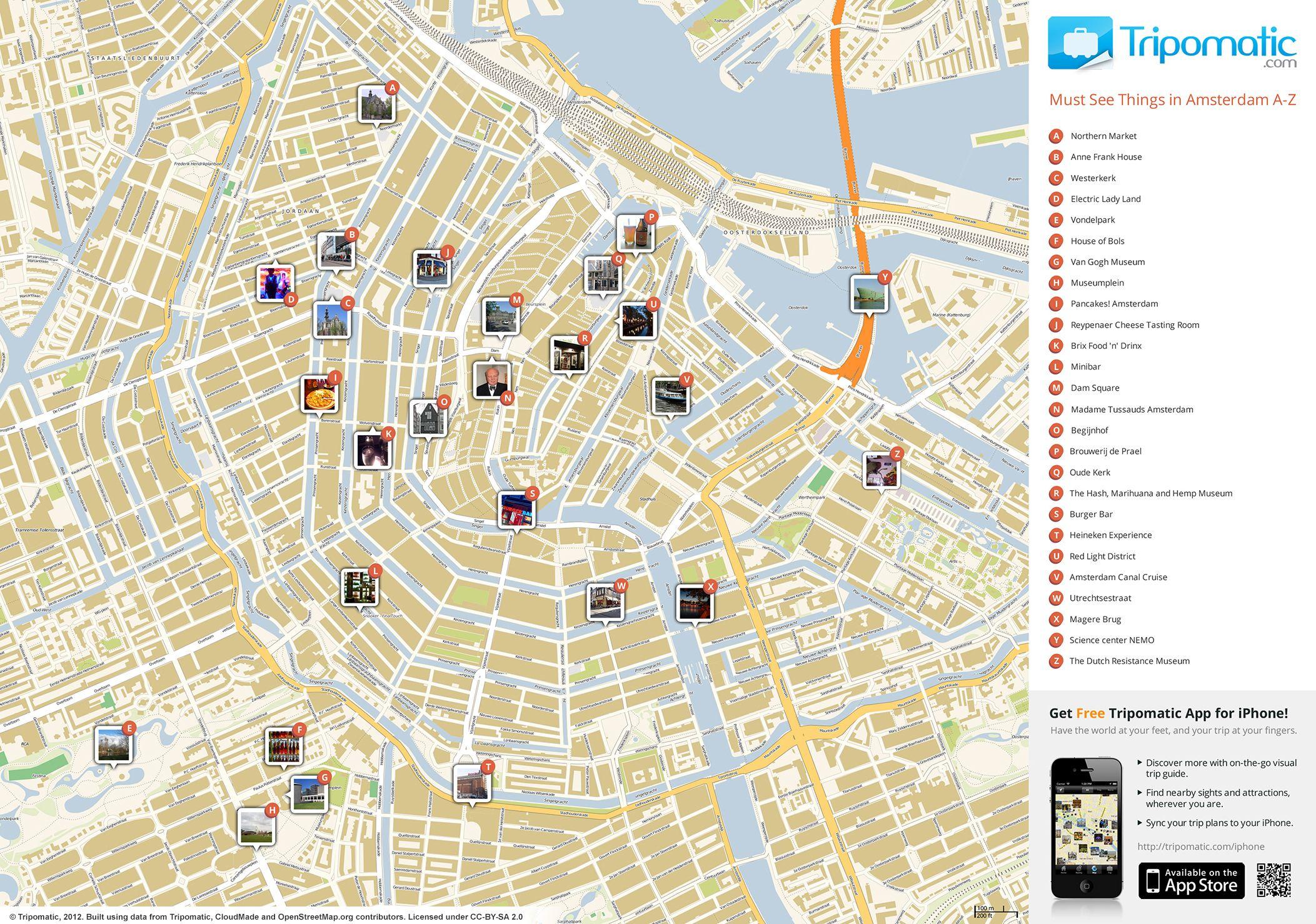 amsterdam karta sevärdheter Sevärdheter i Amsterdam karta Amsterdam sevärdheter, karta 